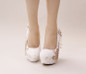 Crystal wedding shoes pearl handmade bridal shoes women's Pumps peacock rhinestone female high heels
