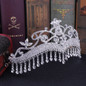 KMVEXO Luxury Rhinestone Tassel Fringe Bridal Tiaras Flower Crystal Diadem Veil Crown Wedding Hair Accessories Headpieces
