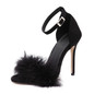 Women Shoes Sandals Heels Shoes Sandals Woman Pumps Fur Leather Fashion High Heels Shoes Ankle Buckle Strap Party Sexy Shoes