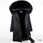 S-7XL winter X-Long New Gray Natural Real Fox Fur Jacket Coats men Fashion Real Fur Coat Long Parkas Winter Black Parka