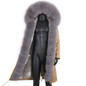 S-7XL winter X-Long New Gray Natural Real Fox Fur Jacket Coats men Fashion Real Fur Coat Long Parkas Winter Black Parka