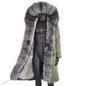 S-7XL winter X-Long New Gray Natural Real Fox Fur Jacket Coats men Fashion Real Fur Coat Long Parkas Winter Black Parka