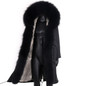 S-7XL winter X-Long New Gray Natural Real Fox Fur Jacket Coats men Fashion Real Fur Coat Long Parkas Winter Black Parka