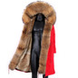 S-7XL winter X-Long New Gray Natural Real Fox Fur Jacket Coats men Fashion Real Fur Coat Long Parkas Winter Black Parka