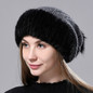 Fox Pompom Mink Fur Hat Winter Fall Warm Real Fur Hats for Women Knitted Beanie Caps Stylish Female Grils Fashion Fluffy Hats