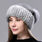 Fox Pompom Mink Fur Hat Winter Fall Warm Real Fur Hats for Women Knitted Beanie Caps Stylish Female Grils Fashion Fluffy Hats