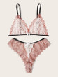 Applique Floral Lace Lingerie Set
