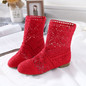High Quality Breathable Mesh Boots Women Flat Heel Ankle Boots