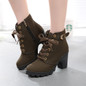 Women Shoes Women Fashion High Heel Lace Up Ankle Boots