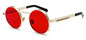 Peekaboo clear red sunglasses men steampunk 2019 metal frame retro vintage round sun glasses for women black uv400