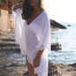 See-through Women Beach Dress Beach Wear Chiffon Lace Crochet Mini See Through Dress for Women Bikini Cover-ups