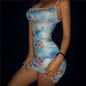 Women Sleeveless Spaghetti Strap Mini Dress Angel Print Ladies Backless Bandage Dresses Summer Beach Party Sundress Vestidos NEW