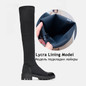 2020 Warm Fur Winter Boots Women Slim Stretch Lycra Platform Knee High Boots Ladies Long Boots Winter Shoes Over the Knee Boots