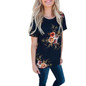plus size 2018 Women Ladies Sexy Casual Floral Printing T-shirt Short Sleeve Tops T shirt women short feminino