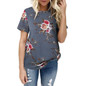 plus size 2018 Women Ladies Sexy Casual Floral Printing T-shirt Short Sleeve Tops T shirt women short feminino