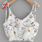 Feitong Womens Tank Tops Sexy V Neck Floral Print Vest Camisole Tank Crop Tops Sleeveless Camis Blouse regata feminina 2018 New
