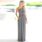 Women's Summer Dress Polyester Casual Dress Solid Long Boho Dress Lady Beach Summer Sundrss