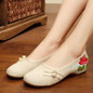 Embroidery  Mid Heeled  Blend  Round Toe  Casual Flat & Loafers