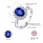 Sapphire Blue Wedding Engagement 925 Sterling Silver Ring