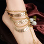 Leaves Chain Multilayer Tassel Anklets