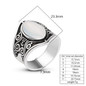 Vintage Silver Big Stone Ring for Women