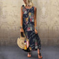 Sexy Round Neck Sleeveless Print Sling Dress