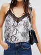 Spaghetti Strap  Animal Printed Patchwork Camis