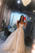 Sweetheart Tulle Appliques Princess Wedding Gown