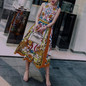 Round-Necked Sleeveless Vintage Floral Print Maxi Casual Dress
