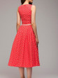 Round Neck  Polka Dot Skater Dress