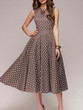 Round Neck  Polka Dot Skater Dress