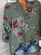 Cotton V-Neck Button Floral Printed Blouses