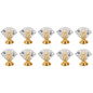 10pcs/set Drawer Furniture Knob Pull Handle Use for Knob Cupboard Cabinet Drawer Fittings  Gold Diamond Crystal Shape Acrylic