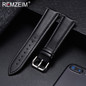 REMZEIM Watch Band Genuine Leather straps Watchbands 18mm 20mm 22mm 24mm Watch Accessories Women Men Brown Black Belt Band