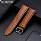 REMZEIM Watch Band Genuine Leather straps Watchbands 18mm 20mm 22mm 24mm Watch Accessories Women Men Brown Black Belt Band