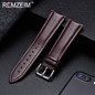 REMZEIM Watch Band Genuine Leather straps Watchbands 18mm 20mm 22mm 24mm Watch Accessories Women Men Brown Black Belt Band