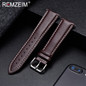 REMZEIM Watch Band Genuine Leather straps Watchbands 18mm 20mm 22mm 24mm Watch Accessories Women Men Brown Black Belt Band