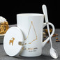 12 Constellations Creative Ceramic Mugs with Spoon & Lid