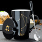 12 Constellations Creative Ceramic Mugs with Spoon & Lid