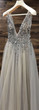 Chic Silver Prom Dress Cheap A Line V Neck Tulle Prom Dress #ER500