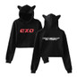 EXO Cat Ear Cropped Hoodie for Women