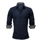 Men Shirts Slim Fit Male Shirt Solid Long Sleeve British Style Cotton Men's Shirt