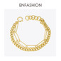 ENFASHION Punk Double Link Chain Bracelet Men Stainless Steel Gold Color Femme Bracelets For Women Fashion Jewelry Gifts B192073