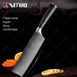XITUO Chef Bread Eviscerate Sliced Fruit Chinese Japanese Kitchen Knife Sharp Utility Santoku Complete Damascus Pattern Cooking