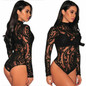 Women Sexy Sheer Mesh Lace Bodysuit