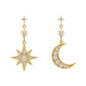 2020 New Arrival Crystal Trendy Star Women Dangle Earrings Star-moon Asymmetric Earrings Drop Earrings Jewelry Earrings