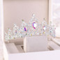 Gold/Blue Rhinestone Crystal Women Girl Birthday Tiaras and Crown Noiva Diadem Headpiece Wedding Accessories Bridal Hair Jewelry
