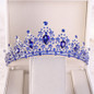 Gold/Blue Rhinestone Crystal Women Girl Birthday Tiaras and Crown Noiva Diadem Headpiece Wedding Accessories Bridal Hair Jewelry
