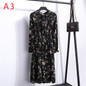 Women Casual Autumn Dress Lady Korean Style Vintage Floral Printed Chiffon Shirt Dress Winter Long Sleeve Bow Midi Dress Vestido