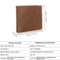 MISFITS NEW Genuine Leather Mens Wallets Crazy Horse Leather Men Wallet Coin Pocket and Card Holder High Quality Purses for Male